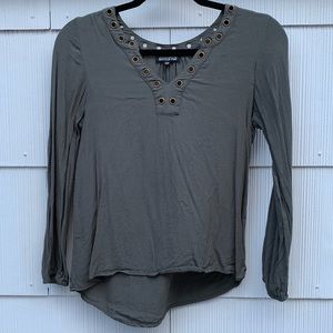 Olive V Neck Top